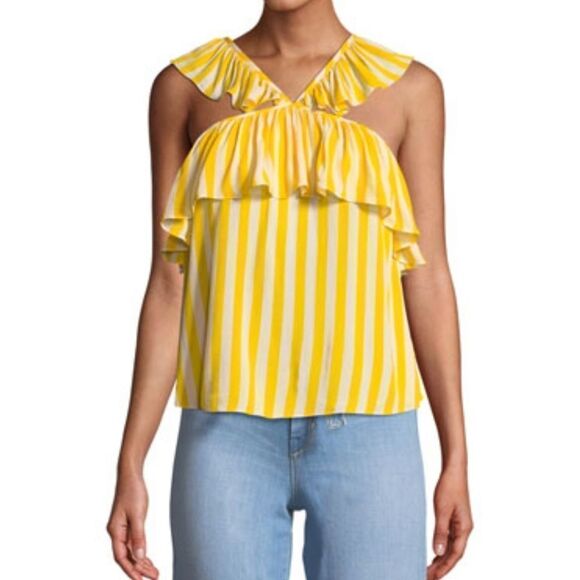 Rebecca Minkoff Doris Sleeveless Ruffle Tier Summer Top - Picture 1 of 9